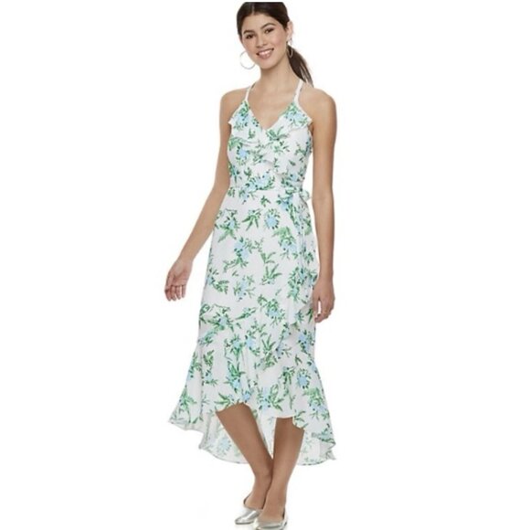 Disney Princess Faux Wrap Floral Dress Hi-Low Ruffles Fairy Whimsy Size XS - Picture 2 of 15